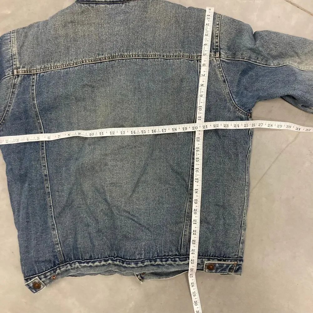 y2k Sherpa lined denim trucker jacket